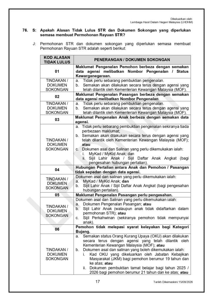 Image from: STR 2026 Fasa 4 – Jumlah Bayaran Kategori Bujang / Berkahwin
