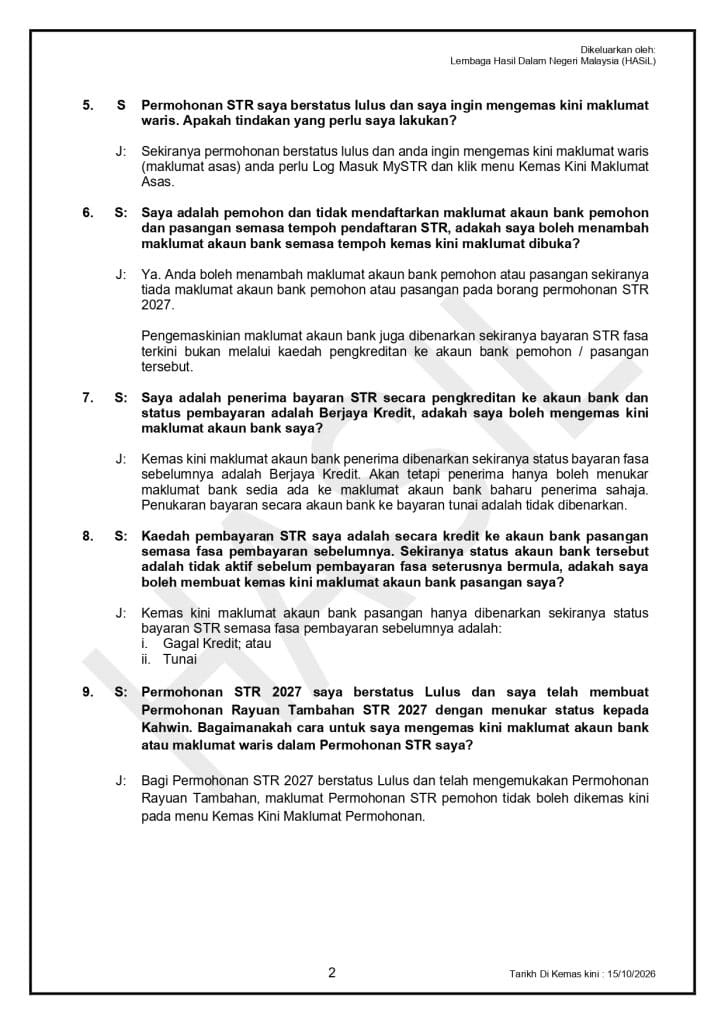 Image from: Cara Kemaskini STR 2027 – Perlukah Kalau Tak Ada Perubahan?