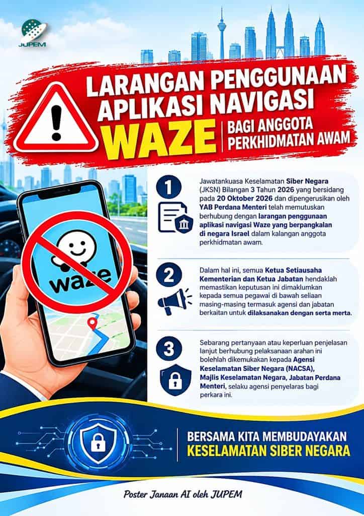 Image from: Larangan Penggunaan Aplikasi Waze Oleh Penjawat Awam – PMX