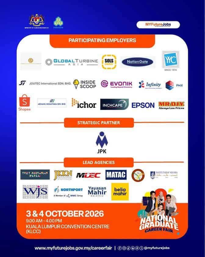 Image from: National Graduate Career Fair 2026 Tawar Lebih 8,000 Peluang Pekerjaan, Gaji Hingga RM17,000