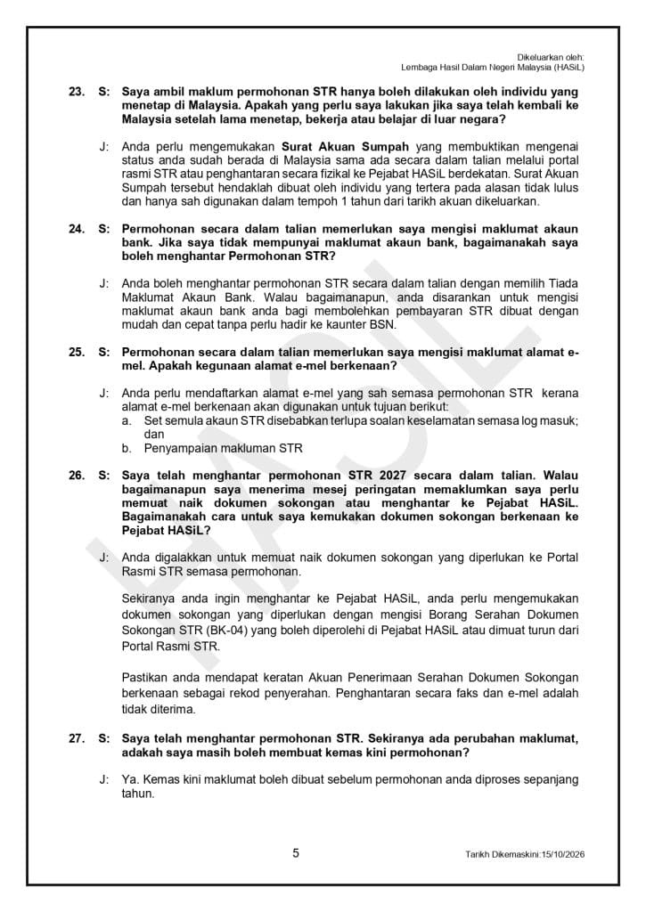 Image from: Cara Permohonan Baru STR 2027 – Langkah Demi Langkah