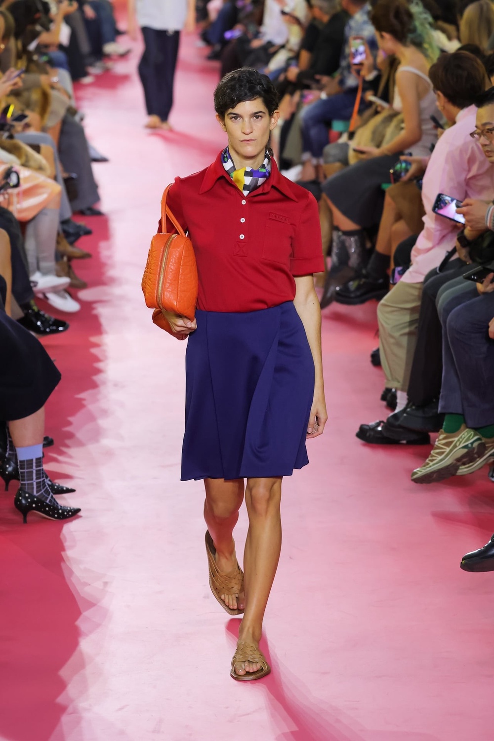 PARIS, FRANCE - OCTOBER 06: Suzanne Lindon walks the runway during the Miu Miu Womenswear Spring/Summer 2026 show as part of Paris Fashion Week on October 06, 2025 in Paris, France. (Photo by Victor Boyko/Getty Images)