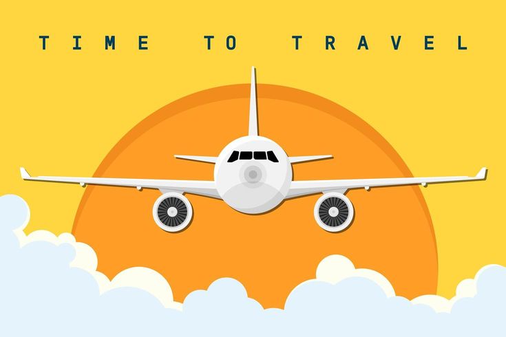 Download Time to travel design with plane and sunset for free