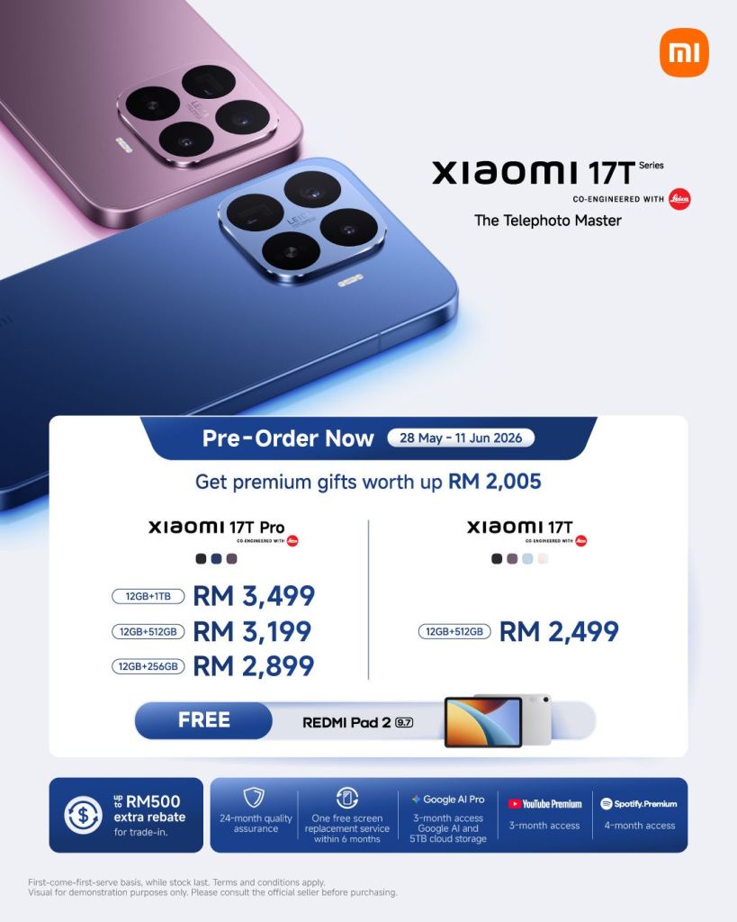 Image from: Xiaomi 17T & 17T Pro Malaysia: Telefoto Leica 5x, bateri 7,000mAh, dari RM2,399