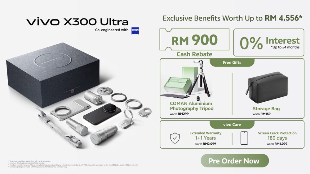 Image from: Vivo X300 Ultra & X300 FE bakal tiba dengan sistem kamera ZEISS, tempahan kini dibuka