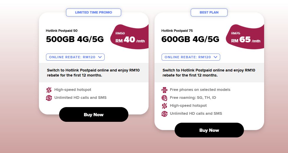 Image from: Hotlink perkenal pelan Postpaid 50 baharu dengan 500GB data pada harga RM50/bulan