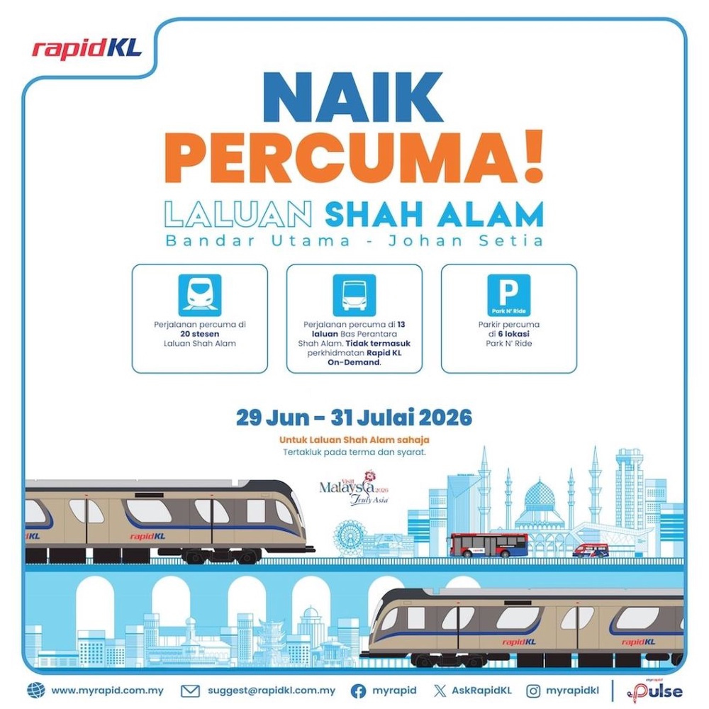 Image from: LRT3 Laluan Shah Alam kini dibuka: Tambang & parkir percuma sehingga 31 Julai
