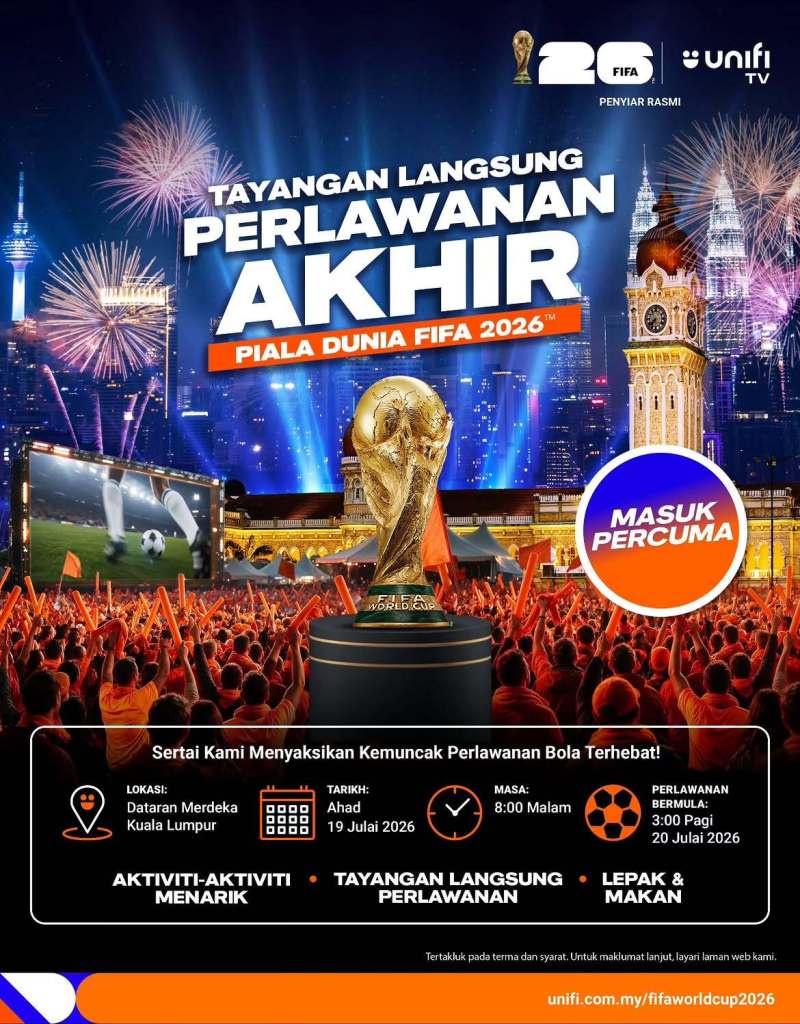 Image from: Nak layan final Piala Dunia FIFA 2026 beramai-ramai? Ini lokasi tayangan skrin besar percuma sekitar KL & Selangor