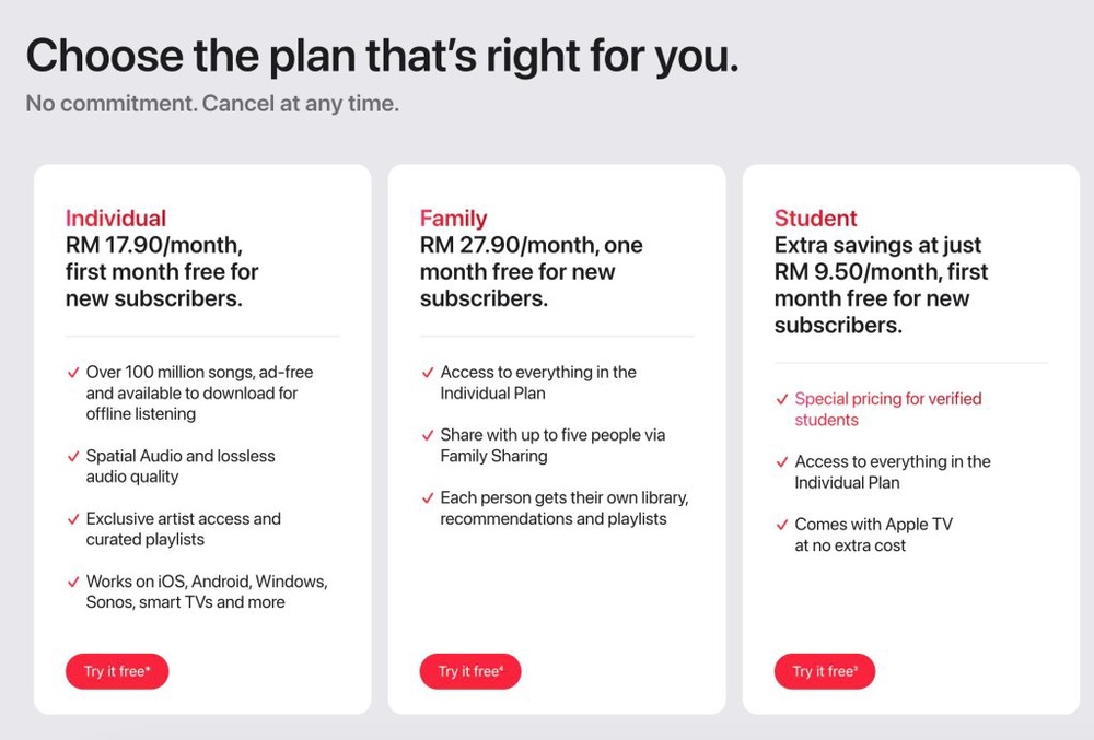 Image from: Apple Music naik harga di Malaysia, kini harga setara Spotify Premium