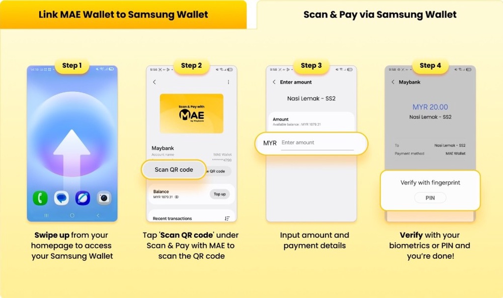 Image from: Samsung Wallet kini sokong pembayaran QR Maybank MAE di Malaysia