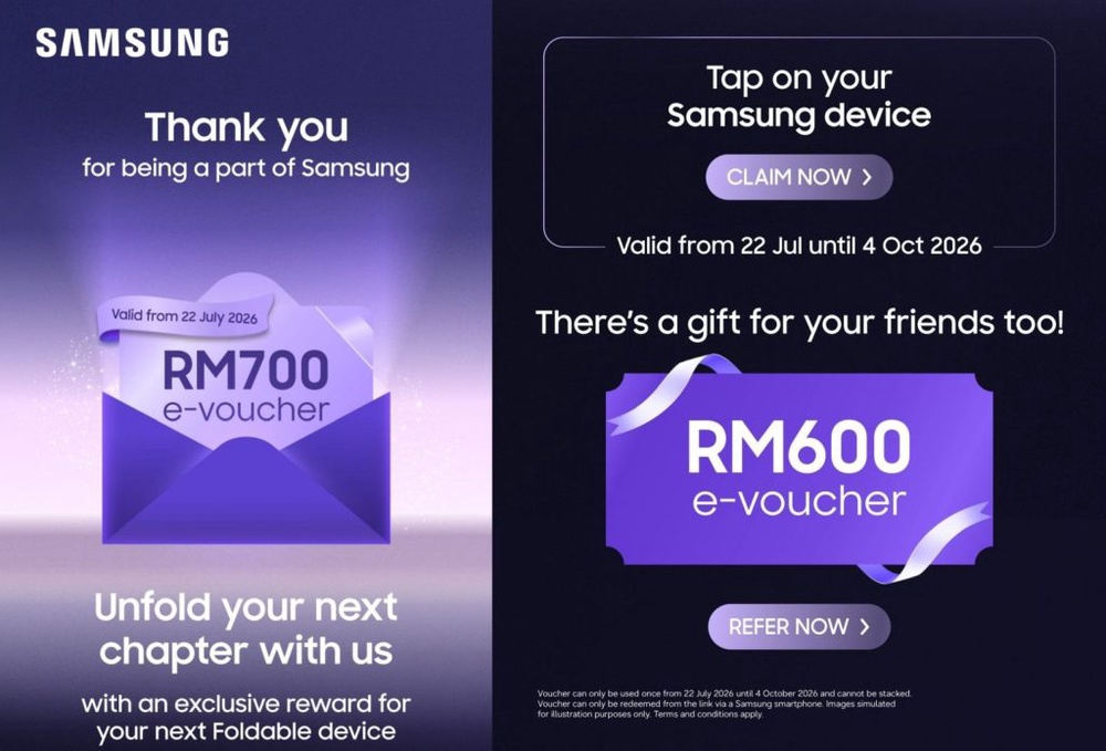 Image from: Samsung Galaxy Z Fold 8 & Z Flip 8 dilancar 22 Julai. Ini cara dapatkan baucar RM700