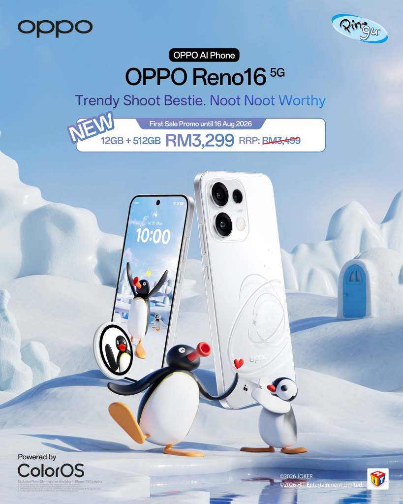 Image from: Oppo Reno 16 kini hadir dengan storan 512GB pada harga RM3,499