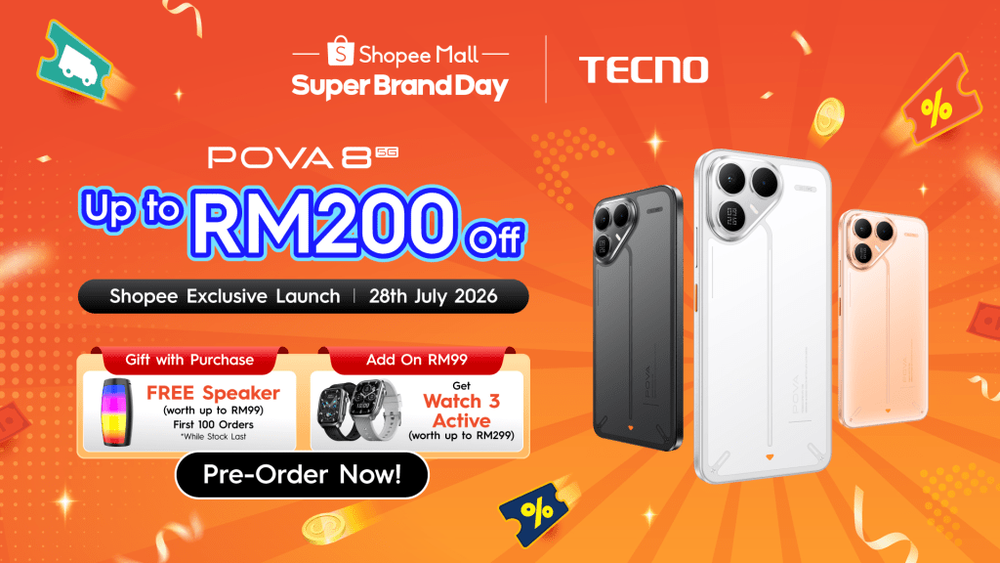 Image from: Tecno Pova 8 5G dilancar di Malaysia dengan bateri gergasi 8,000mAh, harga RM1,399