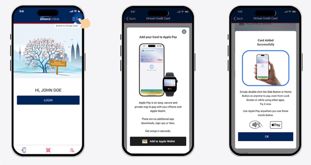 Image from: Alliance Bank kini sokong Apple Pay untuk kad kredit Visa, tawar cashback RM30