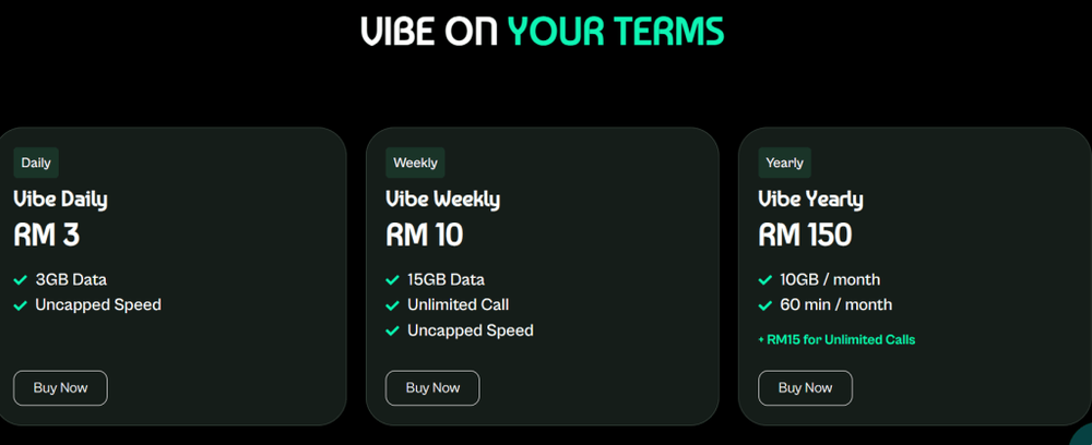 Image from: Vibe Mobile tampil pelan prabayar dari RM17/bulan, dikuasai rangkaian Ultra 5G U Mobile