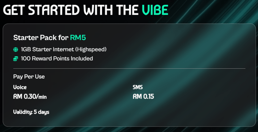 Image from: Vibe Mobile tampil pelan prabayar dari RM17/bulan, dikuasai rangkaian Ultra 5G U Mobile