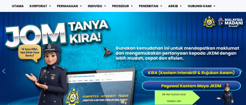 Image from: Soal jawab isu kastam kini lebih cepat dengan KIRA