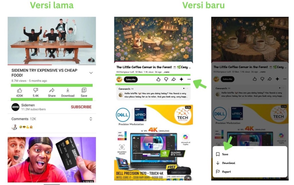 Image from: YouTube tampak kemas dan tersusun lepas kemaskini 3 perkara ini!