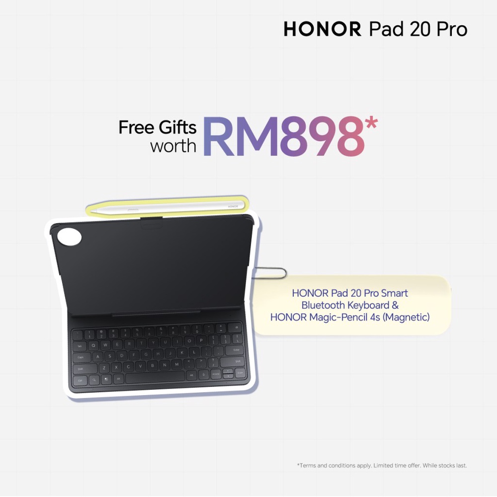 Image from: Siri Honor Pad 20 Malaysia: Tampil skrin 3K, bateri 10,100mAh & diskaun 15% untuk pelajar
