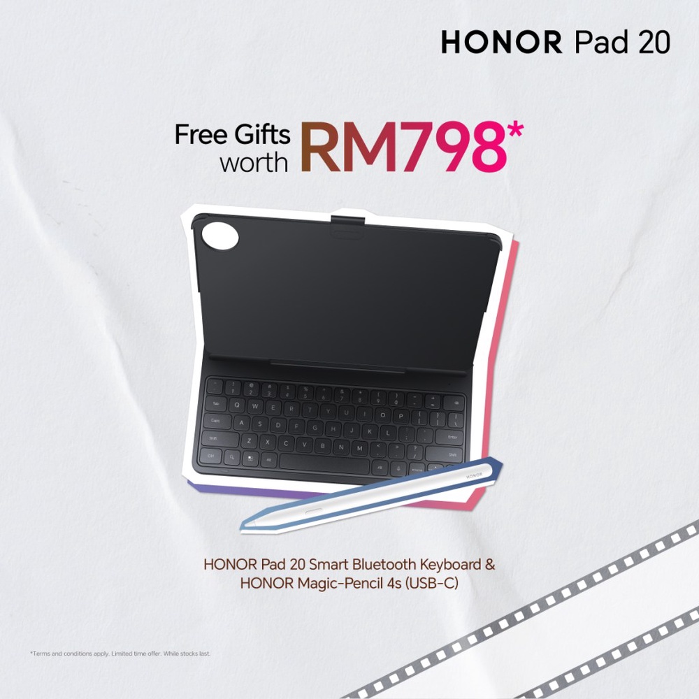 Image from: Siri Honor Pad 20 Malaysia: Tampil skrin 3K, bateri 10,100mAh & diskaun 15% untuk pelajar