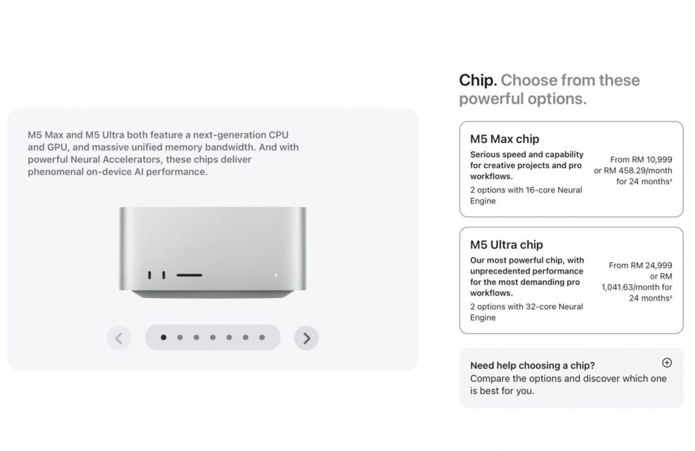 Image from: Appl Mac Studio 2026 Malaysia: Dijana cip M5 Max & M5 Ultra, harga bermula RM10,999