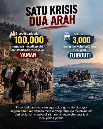 Image from: Peningkatan konflik memaksa 147,000 rakyat Yaman berpindah, seruan agar bantuan segera disalurkan