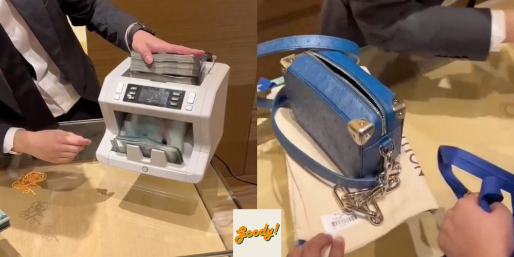 WATCH: M'sian Woman Shows Off Paying RM44,500 Louis Vuitton Bag In Cash For  Herself