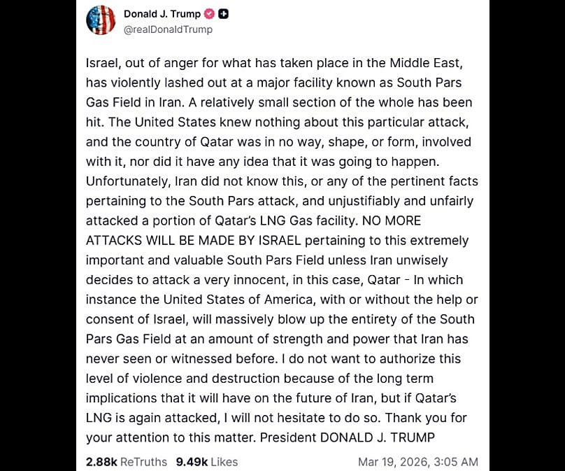 Trump threatens to 'entirely blow up' Iran's largest gas field if it ...