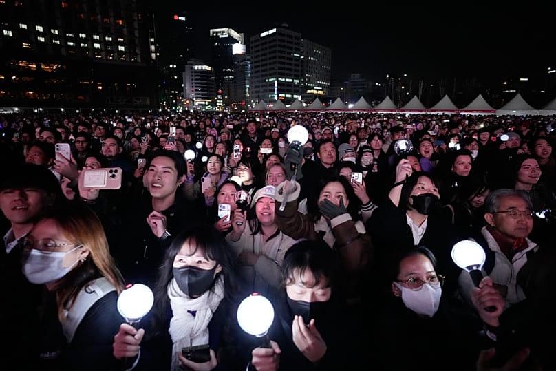 No wonder they were nervous: faced with such huge crowds, even the stars of BTS admitted to having butterflies