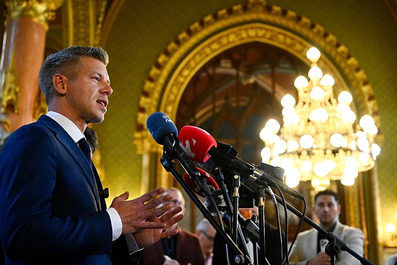 Prime Minister-elect Peter Magyar speaks to the media in Budapest, 17 April, 2026