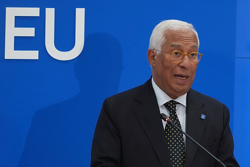 European Council President António Costa speaks during a press conference after the EU Summit in Nicosia, 24 April, 2026