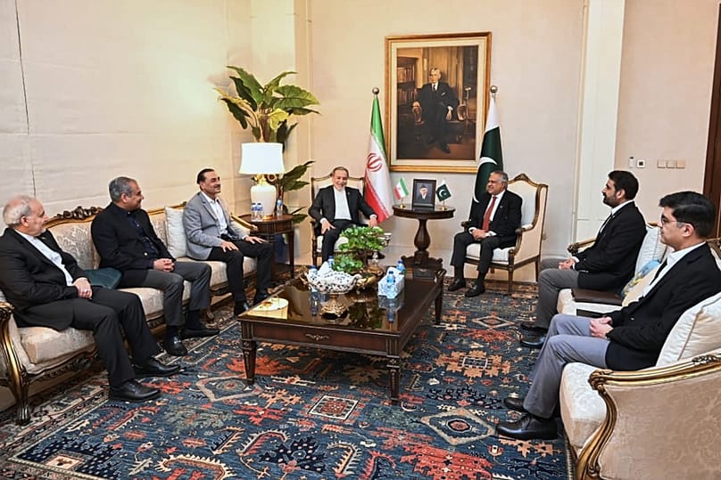 Iran's Foreign Minister Abbas Araghchi meets with Pakistani officials in Islamabad upon his arrival on Friday, April 24, 2026.