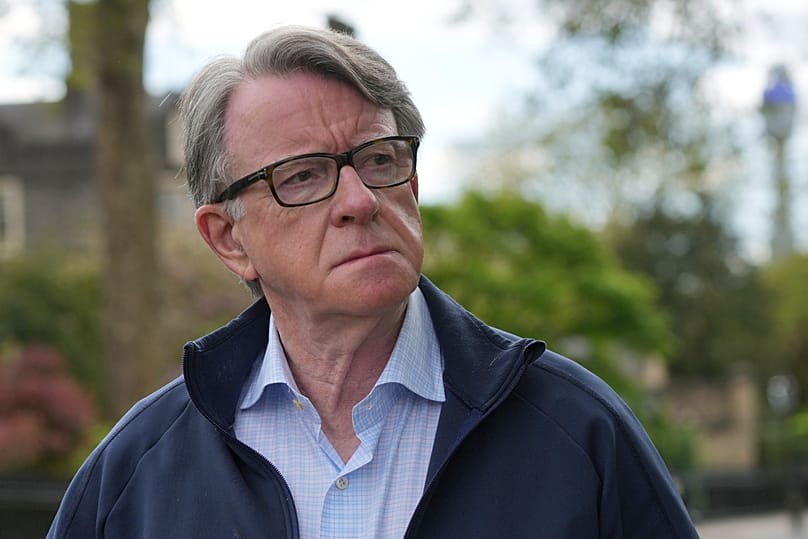 Peter Mandelson outside his home in London, 20 April, 2026