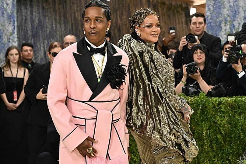 A$AP Rocky, left, and Rihanna arrive at the Met Gala, 4 May 2026