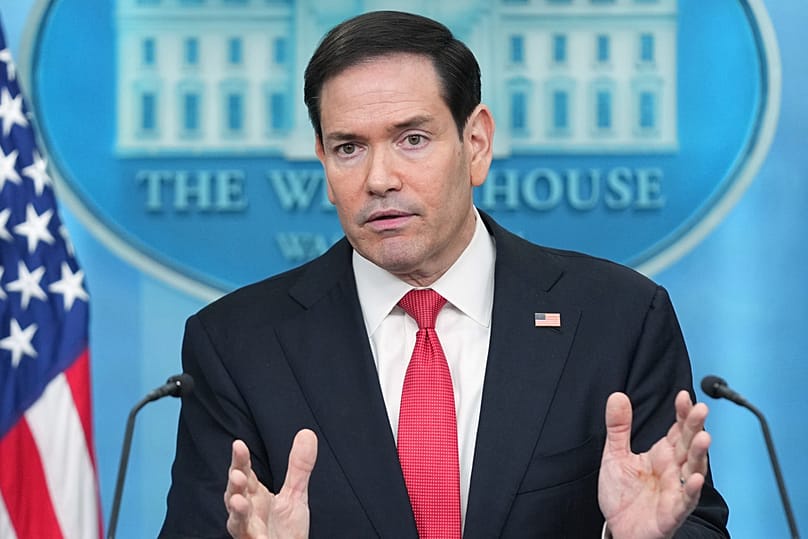 US Secretary of State Marco Rubio speaks during a press briefing in the James Brady Press Briefing Room at the White House in Washington, Tuesday, May 5, 2026