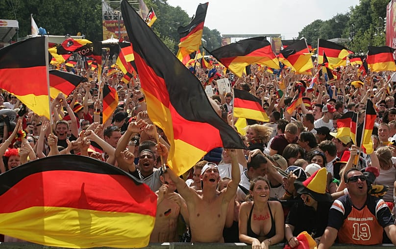 Football fever was running high on the fan mile at the Brandenburg Gate during the 2006 World Cup.