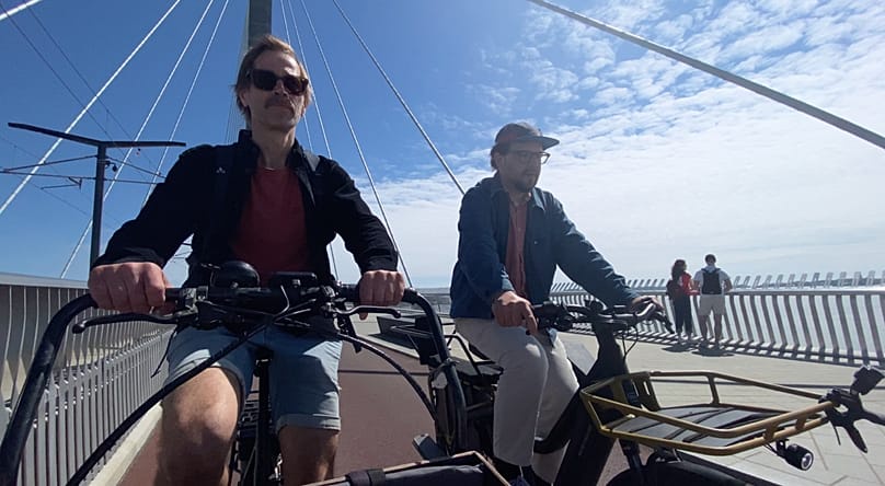 Matti Hirvonen (left) and Martti Tulenheimo represent two different Finnish cyclists’ associations