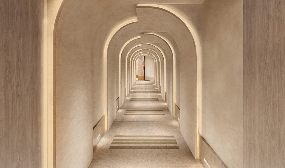 The entrance to the hotel spa