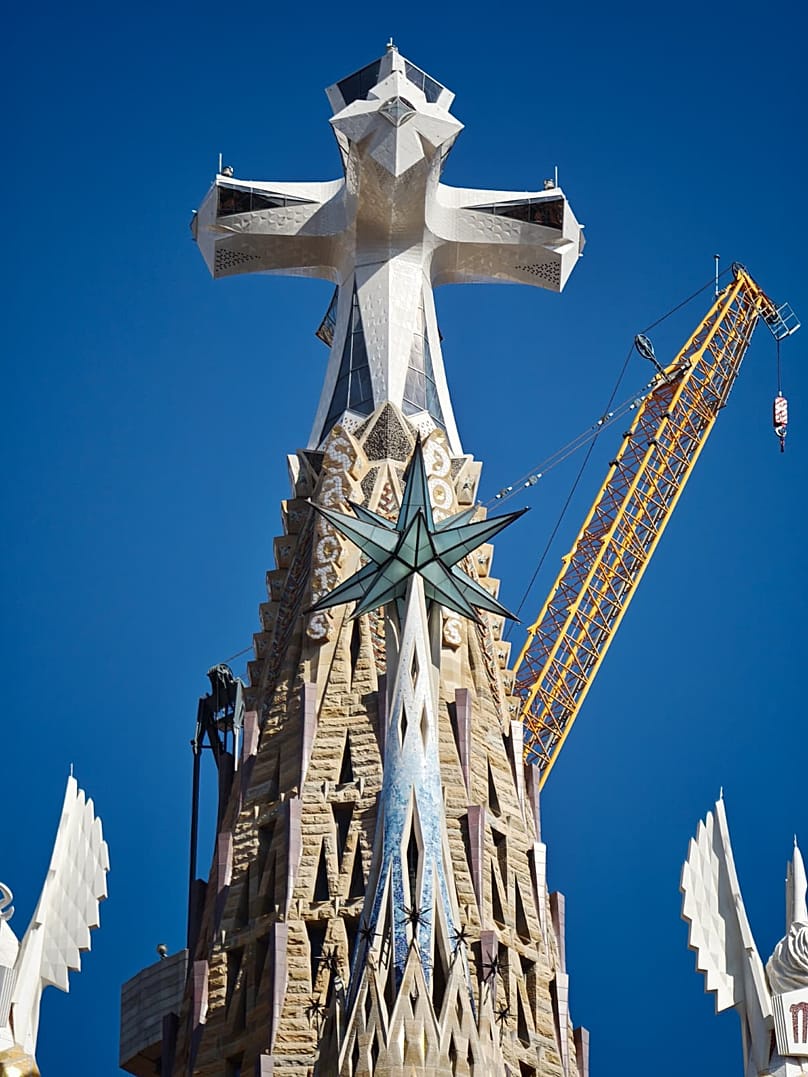 Detail of the Tower of Jesus in the Sagrada Familia.