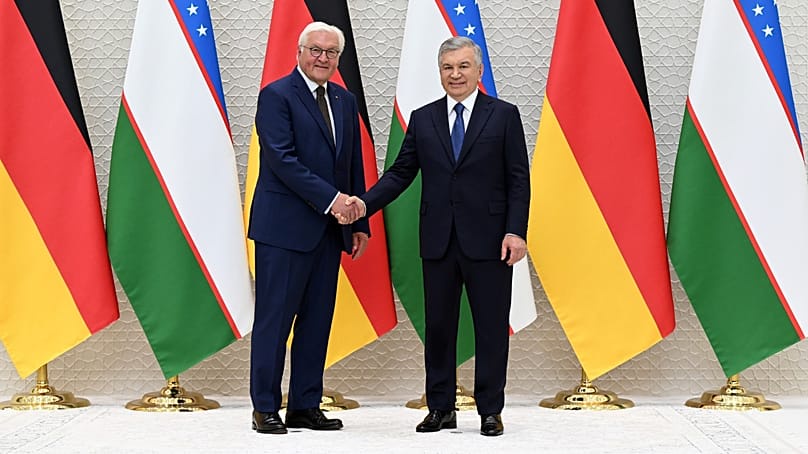 Presidents of Germany and Uzbekistan during their meeting in Tashkent