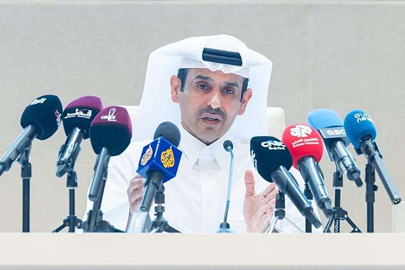 Qatar's Minister of State for Energy Affairs and Qatar Energy CEO Saad Sherida Al-Kaabi speaks at a press conference in Doha, 22 June 2026