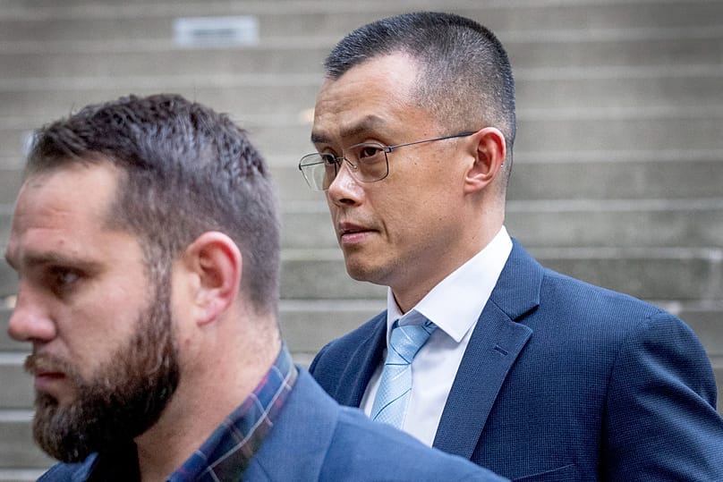 FILE. Binance founder and CEO Changpeng Zhao leaves federal court after pleading guilty to violations of US anti-money laundering laws, Seattle, Nov. 2023