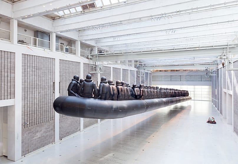 Ai Weiwei, Law of the Journey, 2017. Reinforced PVC. Installation view: National Gallery, Prague, 2017