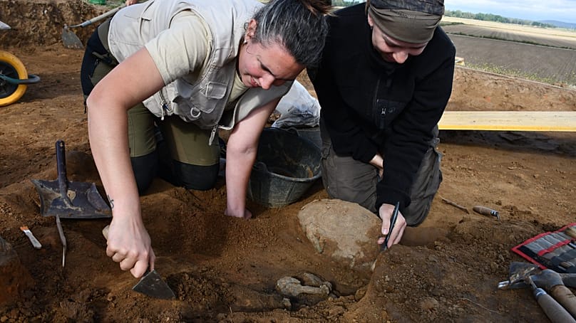Bronze brazier, excavation at Casa del Turuñuelo, June 2026