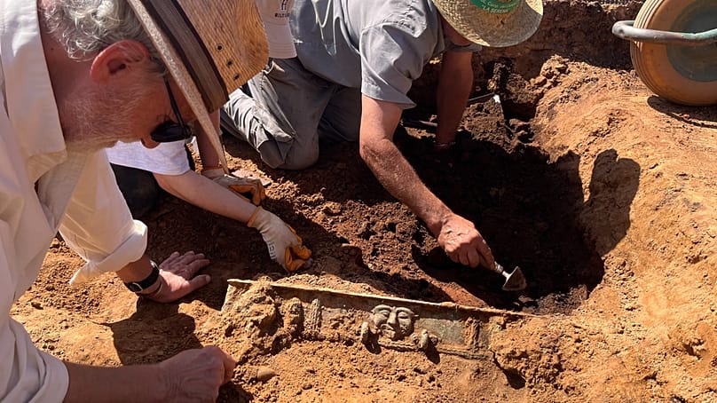 Excavation of the Tartessos bronze chariot, June 2026