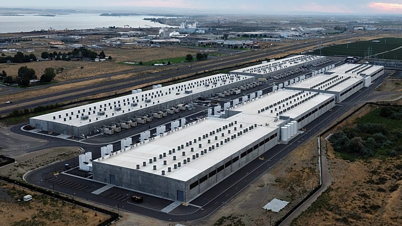 FILE. Amazon Web Services data centre in Boardman, Oregon, Aug. 2024