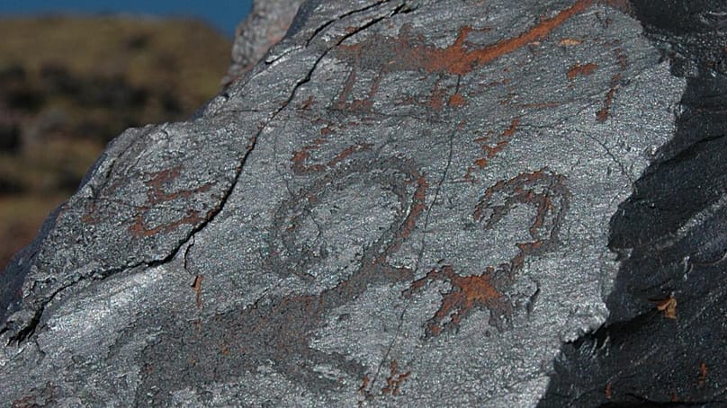 Petroglyphs of Eshkiolmes are located 30km south of the city of Taldykorgan