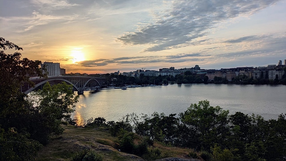Sunset at around 10 pm from Långholmen in Stockholm