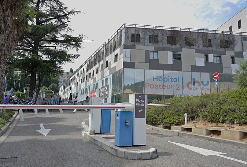 A view of a hospital where three people injured by an explosive device in Monaco are reportedly being treated in Nice, 30 June, 2026