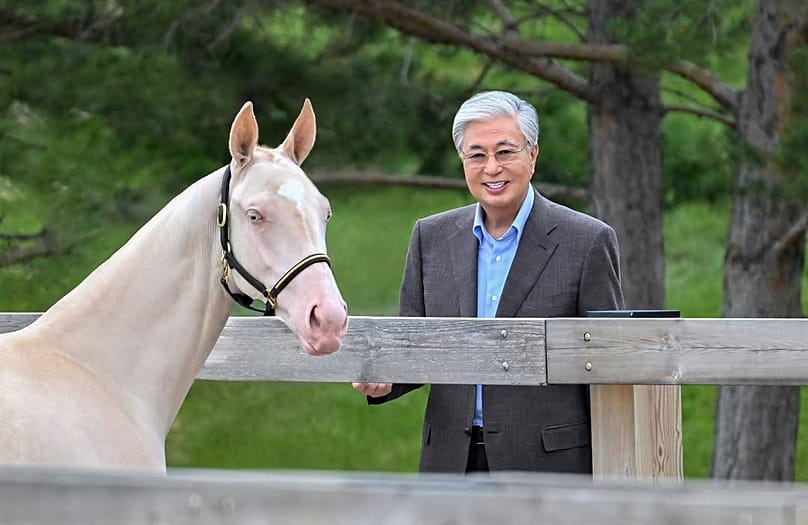 Pressident of Kazakhstan Kassym-Zhomart Tokayev with Aqzhan